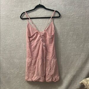 Beach By Exist Pink Seersucker Mini Dress